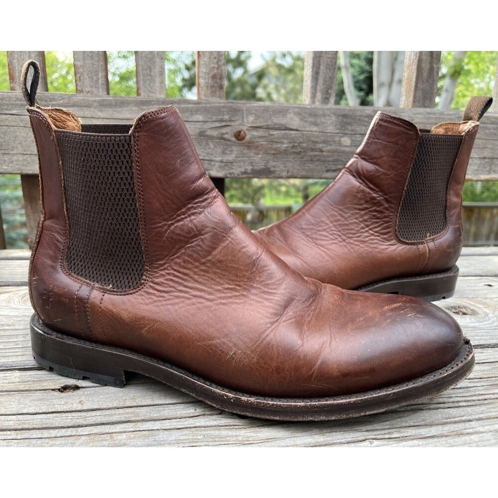 Frye Bowery Men's 8.5D Leather Chelsea Ankle Boots 3481618 Cognac